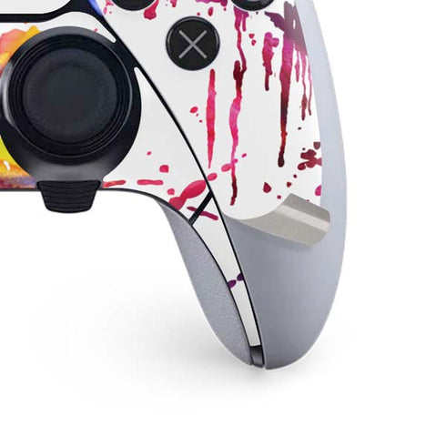 Chromatic Splatter White PS5 DualSense Edge Pro Controller Skin