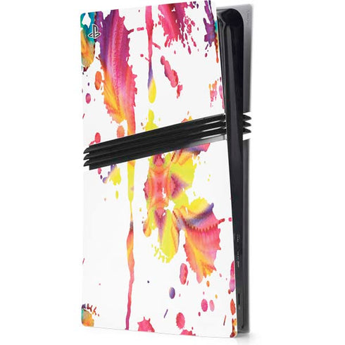 Chromatic Splatter White PS5 Pro Console Skin