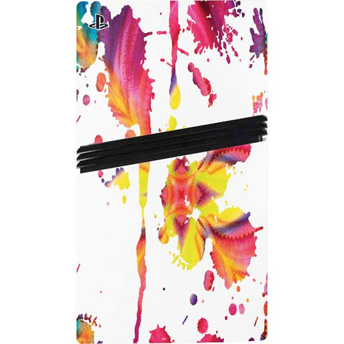 Chromatic Splatter White PS5 Pro Console Skin
