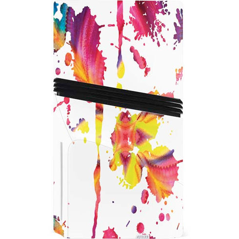 Chromatic Splatter White PS5 Pro Disk Bundle Skin