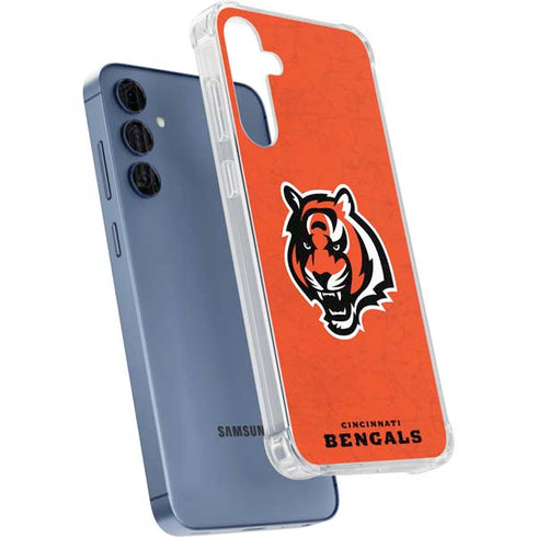 NFL Cincinnati Bengals - Alternate Distressed Galaxy A55 5G Clear Case