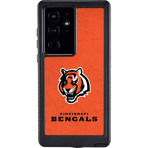 NFL Cincinnati Bengals - Alternate Distressed Galaxy S24 Ultra Waterproof Case