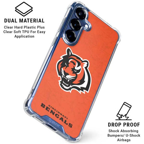 NFL Cincinnati Bengals - Alternate Distressed Galaxy S25 Plus Clear Case