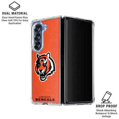 NFL Cincinnati Bengals - Alternate Distressed Galaxy Z Fold6 Clear Case