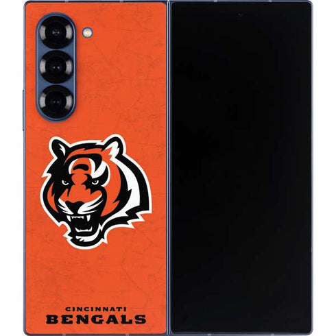NFL Cincinnati Bengals - Alternate Distressed Galaxy Z Fold6 Skin