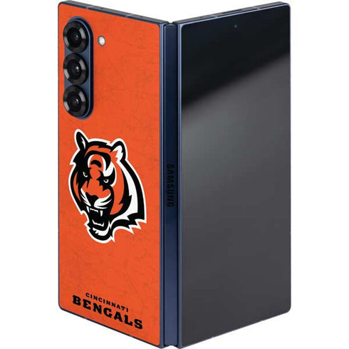 NFL Cincinnati Bengals - Alternate Distressed Galaxy Z Fold6 Skin