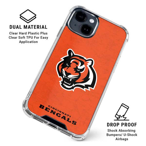 NFL Cincinnati Bengals - Alternate Distressed iPhone 15 Clear Case