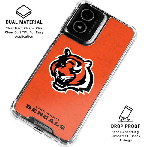 NFL Cincinnati Bengals - Alternate Distressed Moto G Power 5G (2024) Clear Case