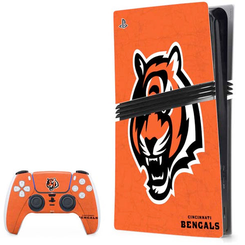 NFL Cincinnati Bengals - Alternate Distressed PS5 Pro Bundle Skin