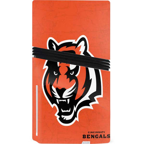 NFL Cincinnati Bengals - Alternate Distressed PS5 Pro Disk Console Skin