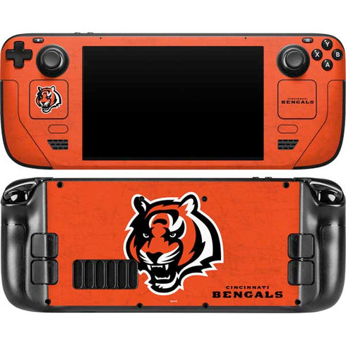 NFL Cincinnati Bengals - Alternate Distressed Steam Deck Handheld Gaming Computer OLED Skin