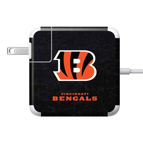 NFL Cincinnati Bengals - Distressed 85W Power Adapter (15 and 17 inch MacBook Pro Charger) Skin