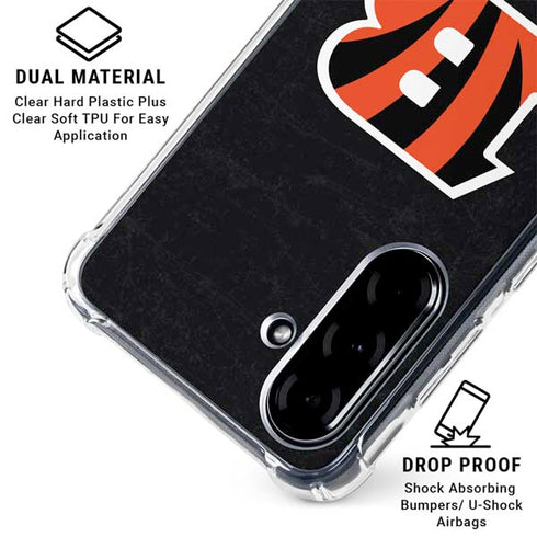 NFL Cincinnati Bengals - Distressed Galaxy A36 5G Clear Case