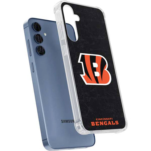NFL Cincinnati Bengals - Distressed Galaxy A55 5G Clear Case