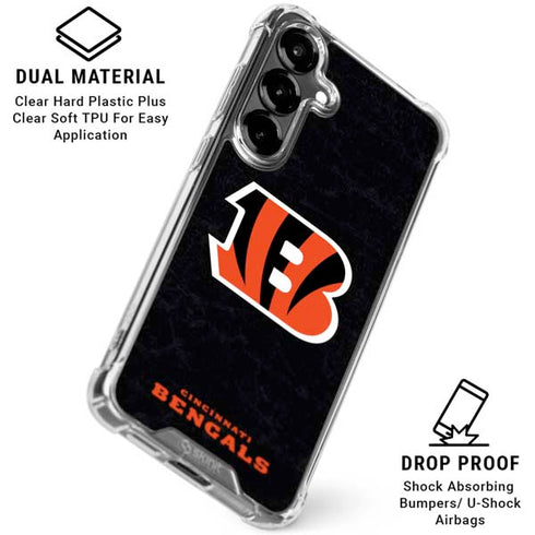 NFL Cincinnati Bengals - Distressed Galaxy S26 Clear Case