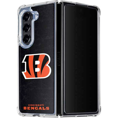 NFL Cincinnati Bengals - Distressed Galaxy Z Fold5 5G Clear Case