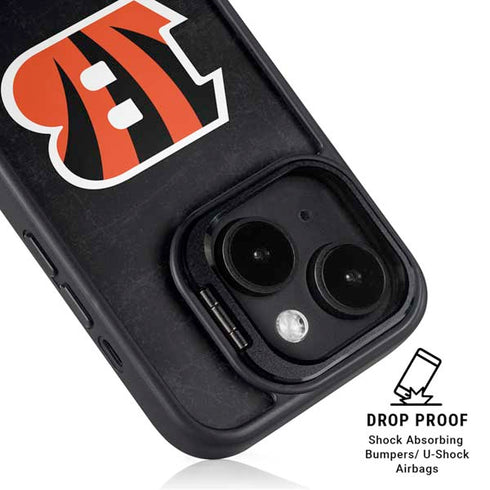 NFL Cincinnati Bengals - Distressed iPhone 15 Plus Kickstand Case