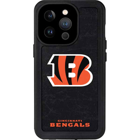 NFL Cincinnati Bengals - Distressed iPhone 15 Pro Waterproof Case