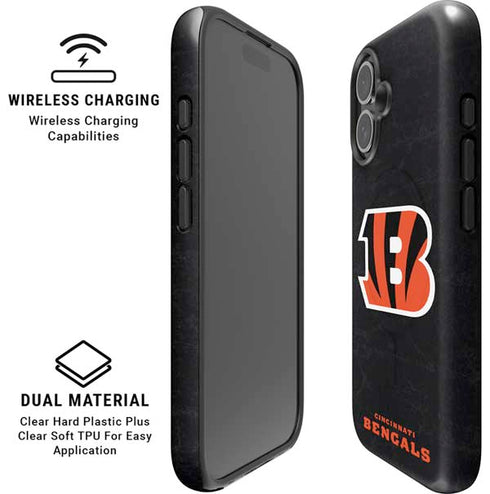 NFL Cincinnati Bengals - Distressed iPhone 16 Magsafe Impact Case