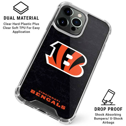 NFL Cincinnati Bengals - Distressed iPhone 16 Pro Max Clear Case