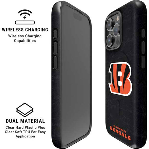 NFL Cincinnati Bengals - Distressed iPhone 16 Pro Max Magsafe Impact Case