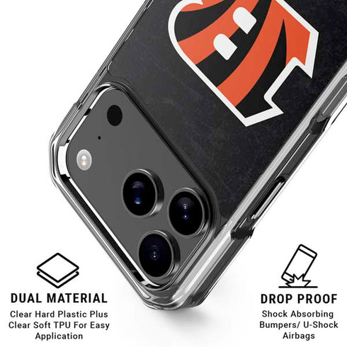 NFL Cincinnati Bengals - Distressed iPhone 17 Pro Max Clear Case
