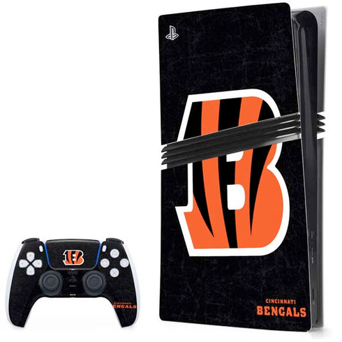 NFL Cincinnati Bengals - Distressed PS5 Pro Bundle Skin