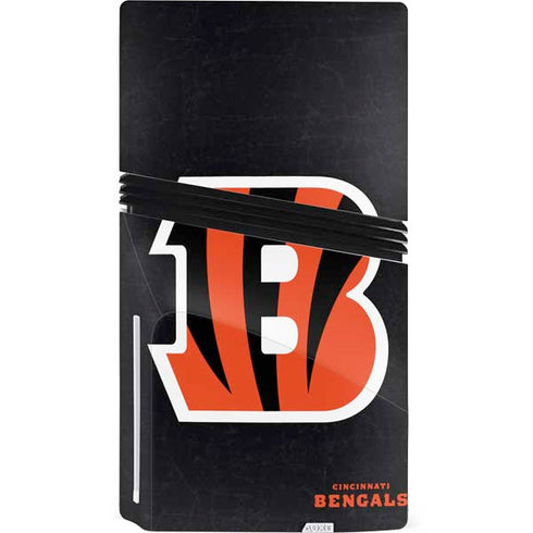 NFL Cincinnati Bengals - Distressed PS5 Pro Disk Bundle Skin