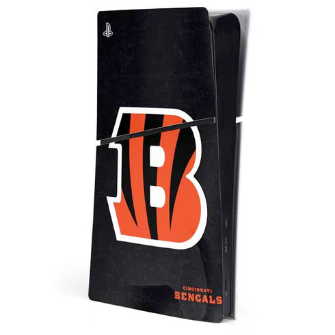 NFL Cincinnati Bengals - Distressed PS5 Slim Digital Edition Console Skin