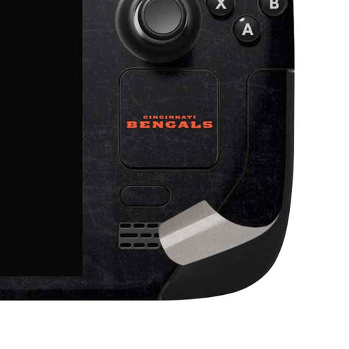 NFL Cincinnati Bengals - Distressed Steam Deck Handheld Gaming Computer OLED Skin