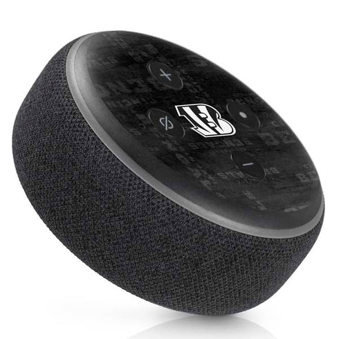 NFL Cincinnati Bengals Black & White Amazon Echo Dot Skin