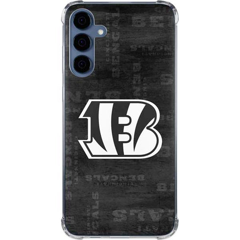 NFL Cincinnati Bengals Black & White Galaxy A55 5G Clear Case