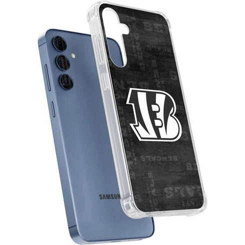 NFL Cincinnati Bengals Black & White Galaxy A55 5G Clear Case