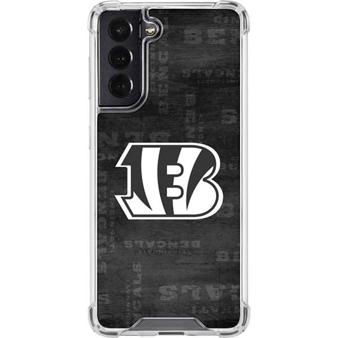 NFL Cincinnati Bengals Black & White Galaxy S22 Clear Case