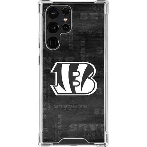 NFL Cincinnati Bengals Black & White Galaxy S23 Ultra Clear Case