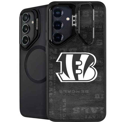 NFL Cincinnati Bengals Black & White Galaxy S25 Kickstand Case