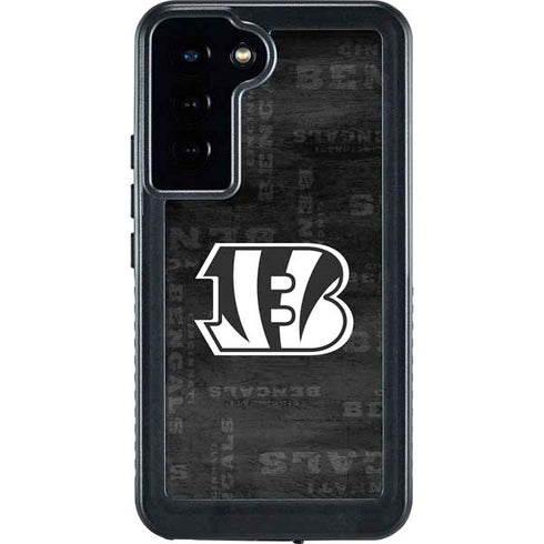 NFL Cincinnati Bengals Black & White Galaxy S24 Plus Waterproof Case