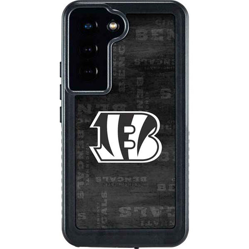 NFL Cincinnati Bengals Black & White Galaxy S24 Waterproof Case