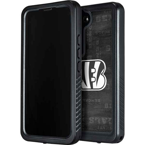 NFL Cincinnati Bengals Black & White Galaxy S24 Waterproof Case