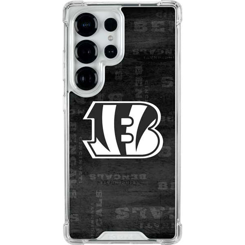 NFL Cincinnati Bengals Black & White Galaxy S25 Ultra Clear Case