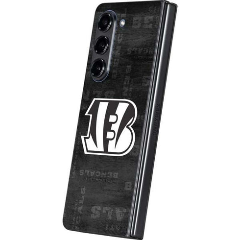 NFL Cincinnati Bengals Black & White Galaxy Z Fold5 5G Skin