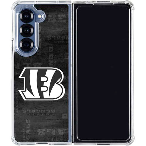 NFL Cincinnati Bengals Black & White Galaxy Z Fold6 Clear Case