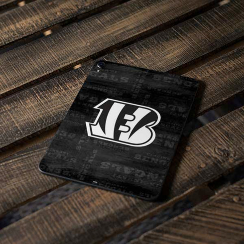 NFL Cincinnati Bengals Black & White Apple iPad Pro Skin
