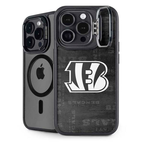 NFL Cincinnati Bengals Black & White iPhone 13 Pro Kickstand Case