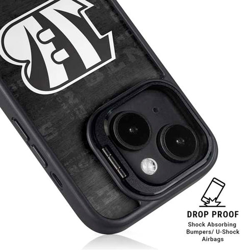 NFL Cincinnati Bengals Black & White iPhone 15 Kickstand Case