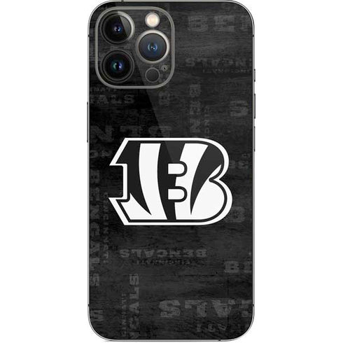 NFL Cincinnati Bengals Black & White iPhone 15 Pro Max Skin