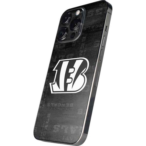 NFL Cincinnati Bengals Black & White iPhone 15 Pro Max Skin