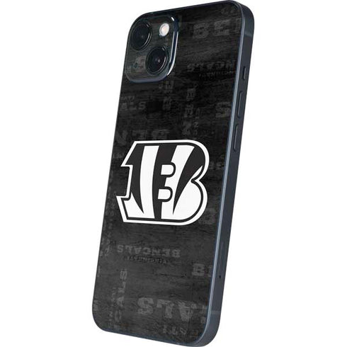 NFL Cincinnati Bengals Black & White iPhone 15 Skin