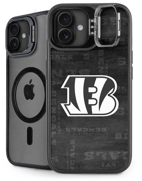 NFL Cincinnati Bengals Black & White iPhone 16 Kickstand Case