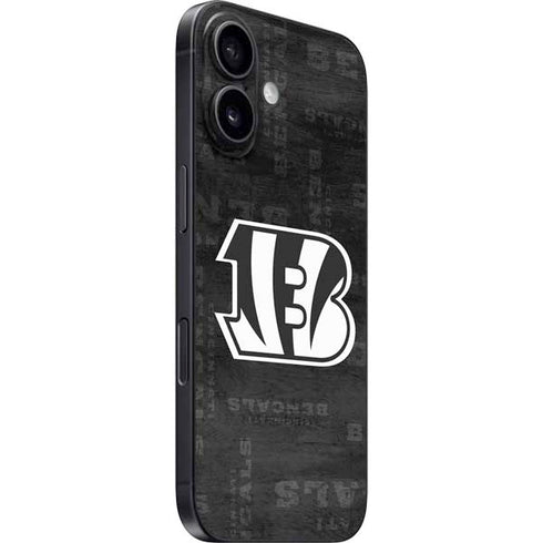 NFL Cincinnati Bengals Black & White iPhone 16 Plus Skin